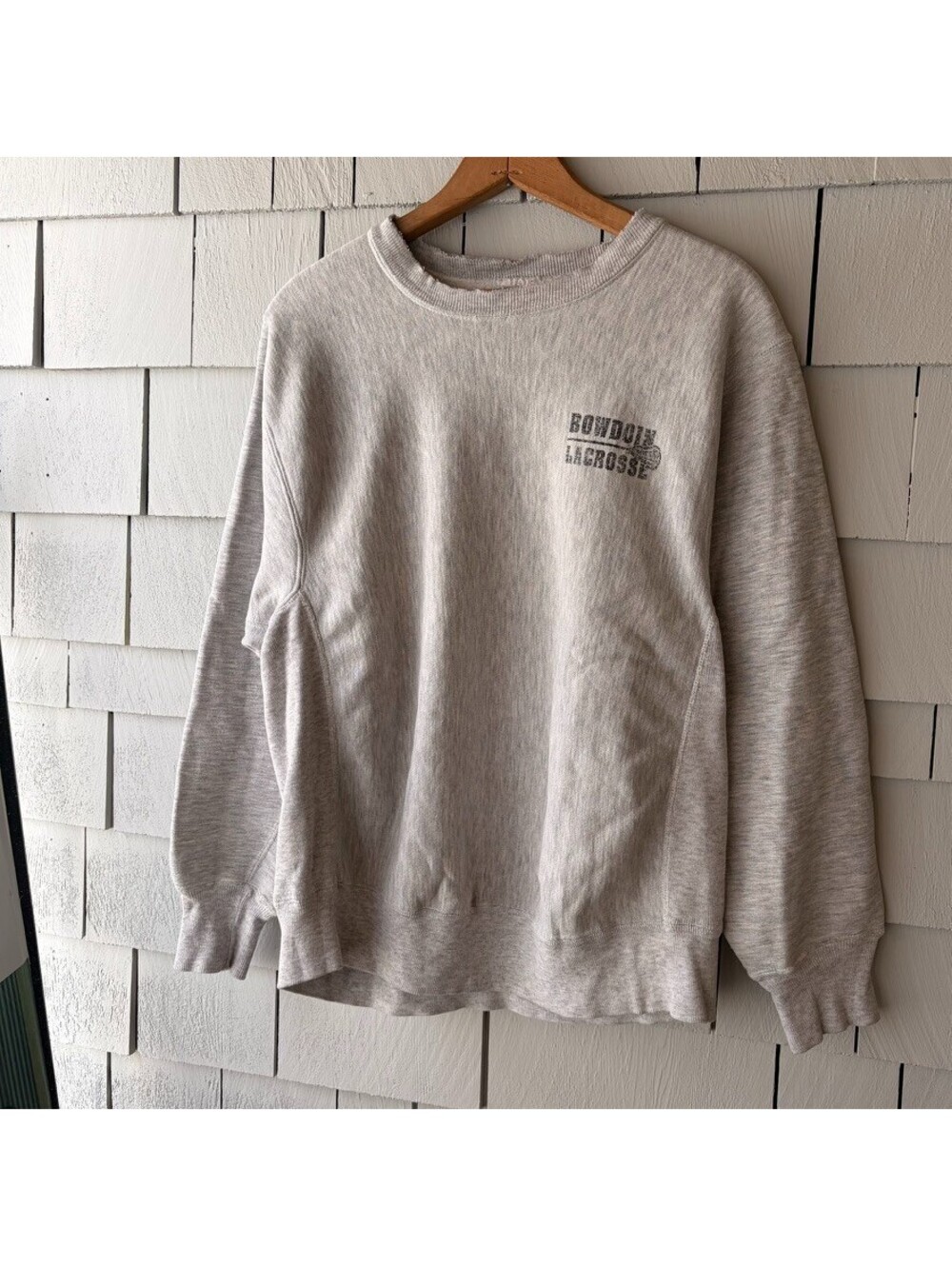 Champion Reverse Weave Bowdoin Lacrosse 90s Faded Distressed